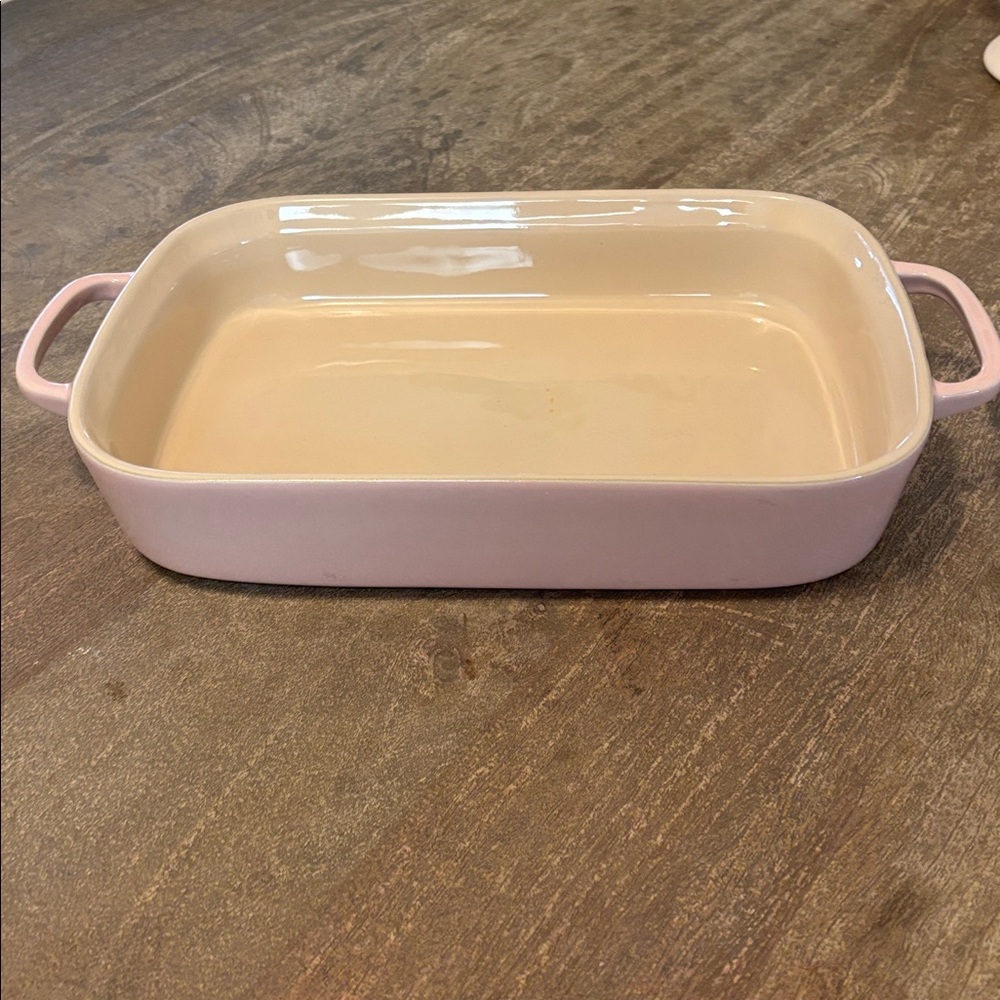 Le Creuset Pink and Cream 10 Inch Baking Dish